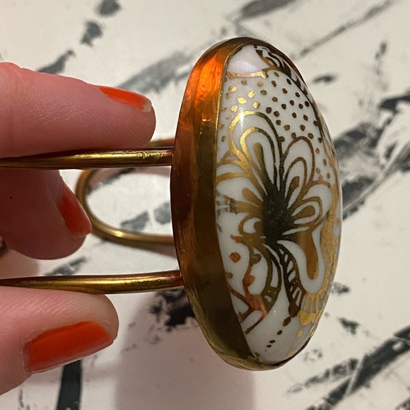 Porcelain and Stone Manderley Cuff Bracelet #2 NEW - Picture 3 of 8